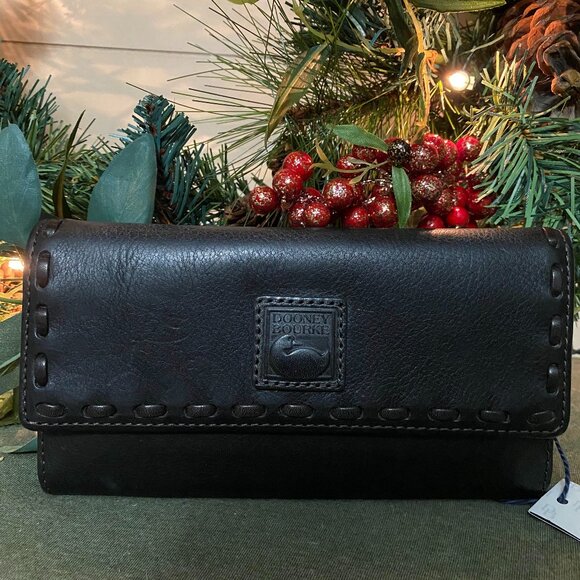 Dooney & Bourke Black Snap Wallet - Picture 1 of 7